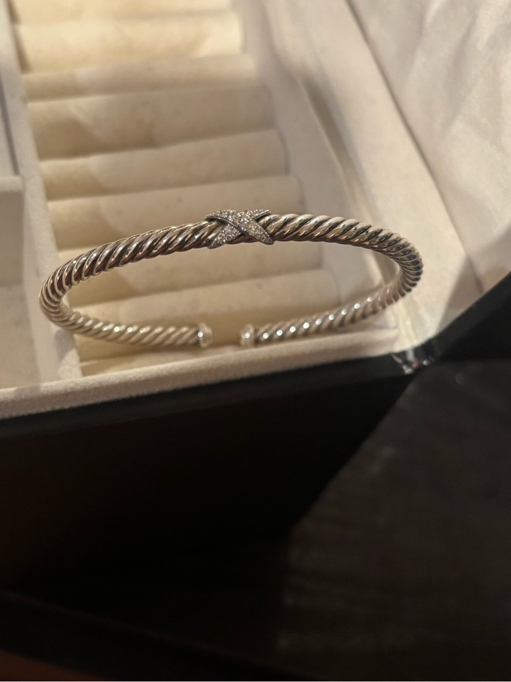 David Yurman x station bracelet with diamonds